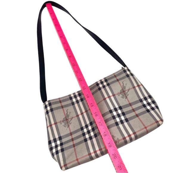 VINTAGE - BURBERRY Lorne Haymarket black Check shoulder bag - Made in England - Picture 8 of 16